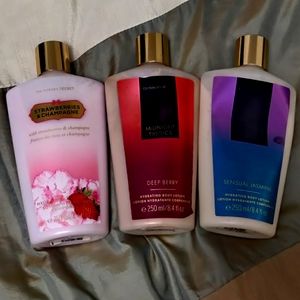 3 Victoria secret body lotion 2 are full 1 is 95% full